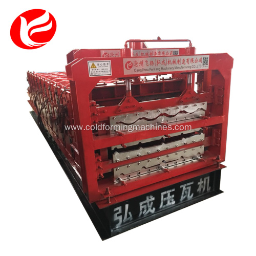 Three layers galvanized color steel roll forming machine
